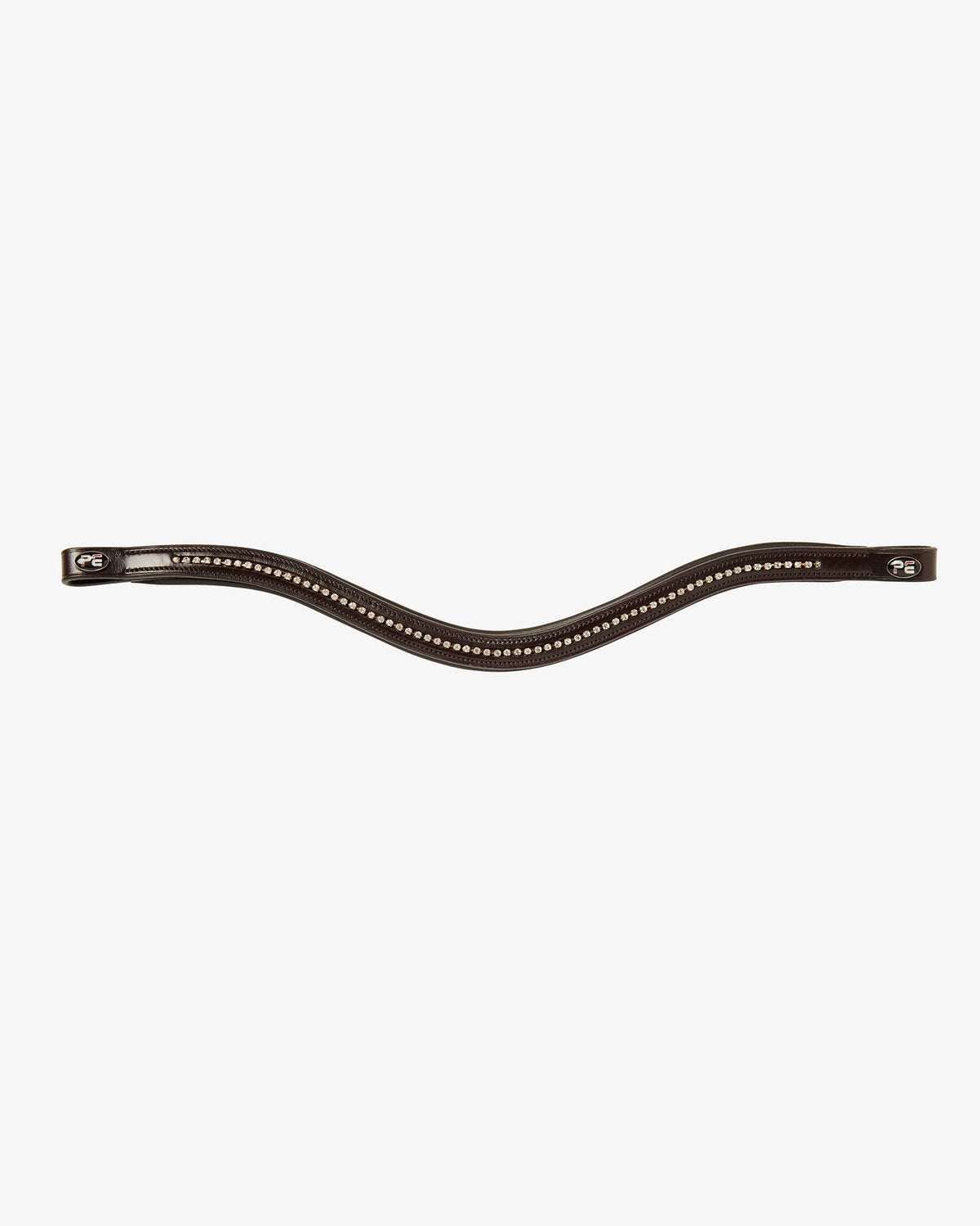 PREMIER EQUINE Elaborare Diamante Browband Brown | Italian Leather Horse Bridle