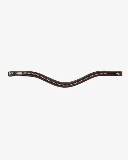 PREMIER EQUINE Elaborare Diamante Browband Brown | Italian Leather Horse Bridle
