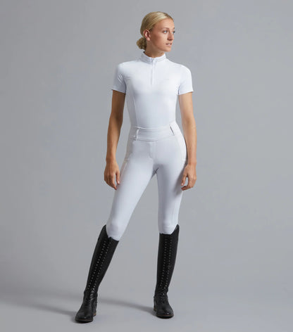 Electra White Riding Tights, Ladies Equestrian Full Gel Seat Breeches, Horse Riding Apparel