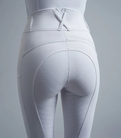 Premier Equine White Full Seat Gel Riding Tights for Women | Equestrian Apparel