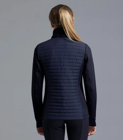 PREMIER EQUINE Elena Ladies Hybrid Technical Riding Jacket Navy - Quilted, Moisture-Wicking, Riding Gilet