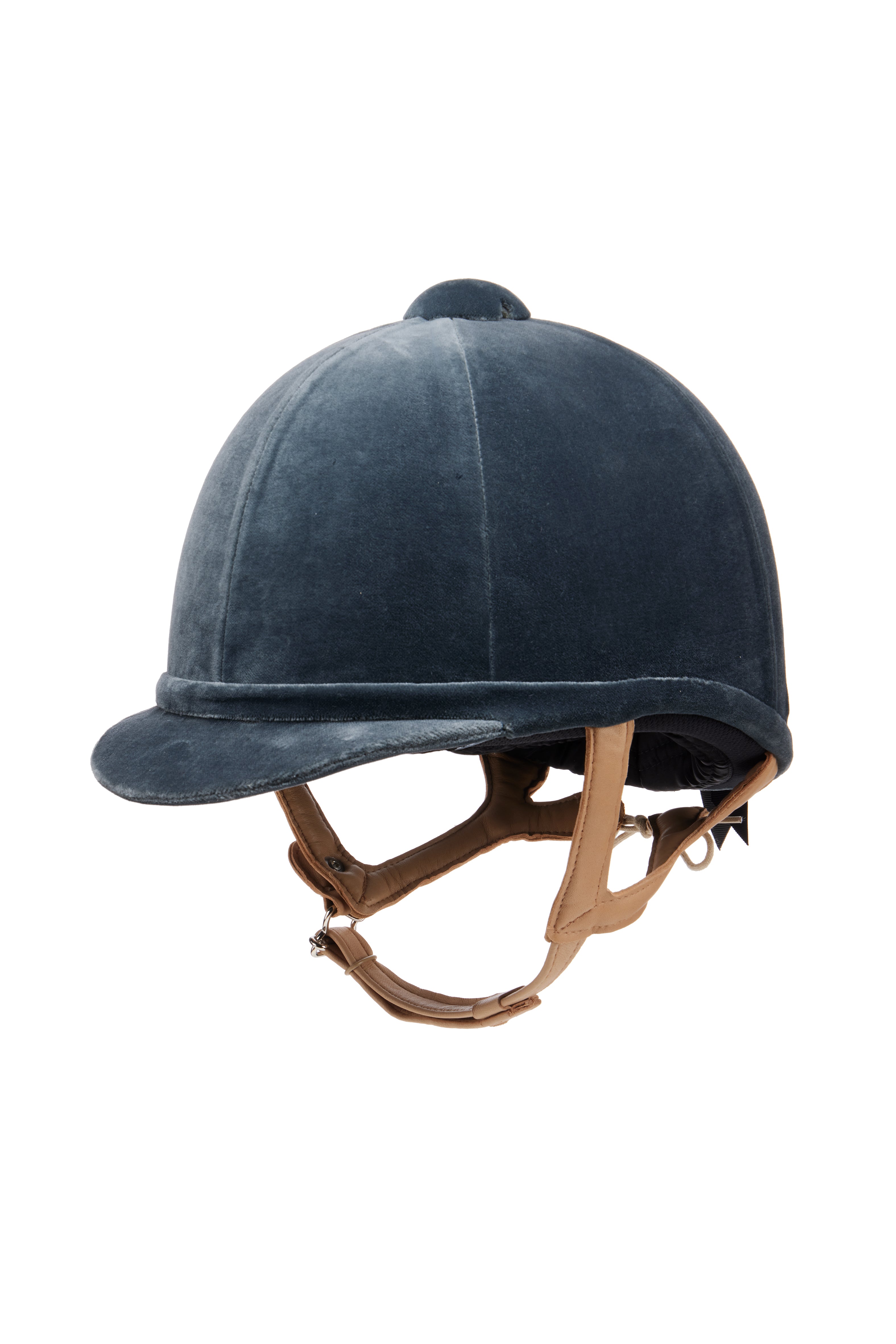 Charles Owen Fian Riding Helmet - Grey Velvet Equestrian Helmet for Show Jumping & Horse Riding