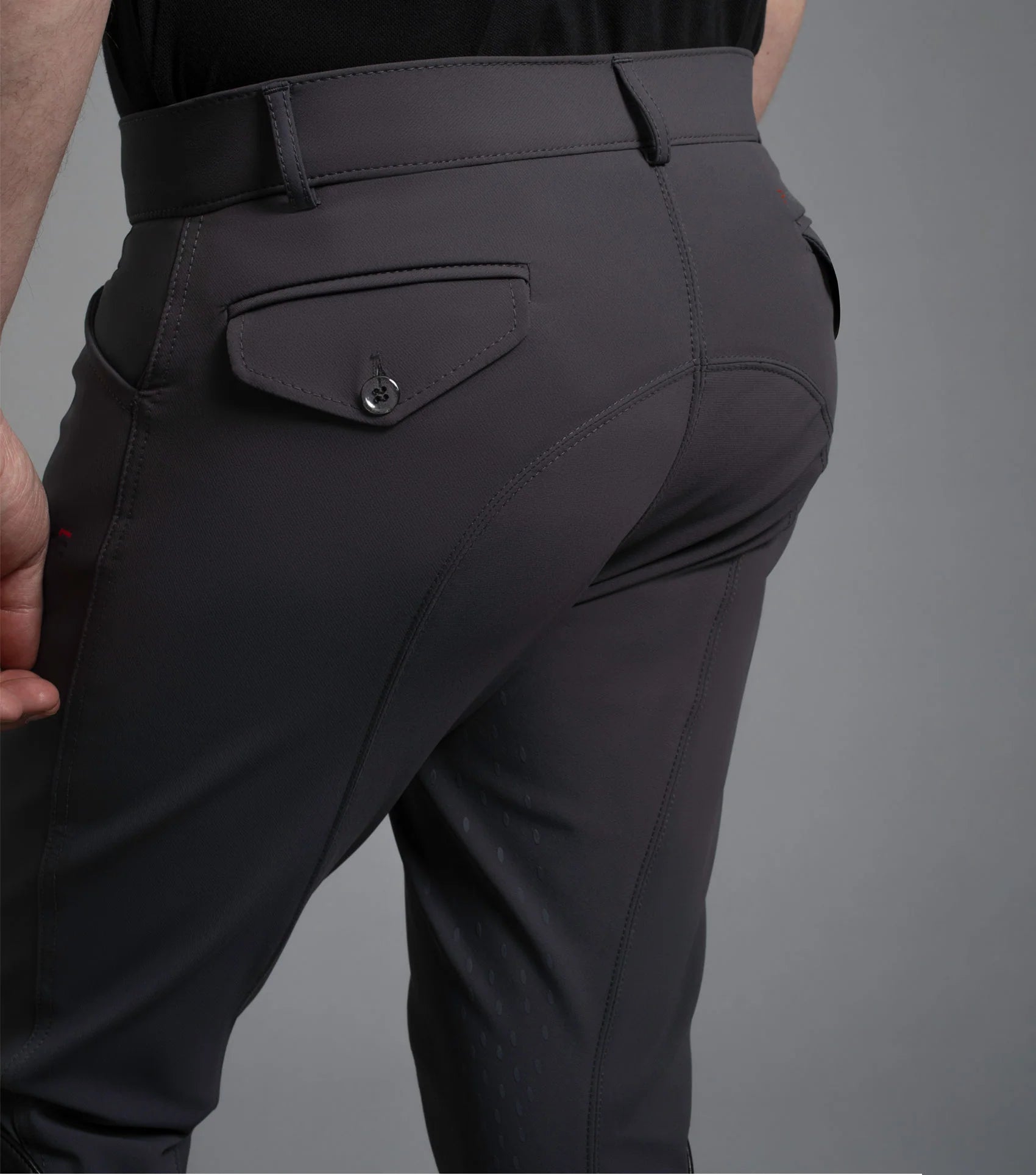Premier Equine Emilio Men's Riding Breeches - Anthracite, Gel Knee Equestrian Pants