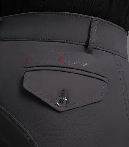 Premier Equine Emilio Men's Riding Breeches Anthracite - Gel Knee, Stretch Fabric
