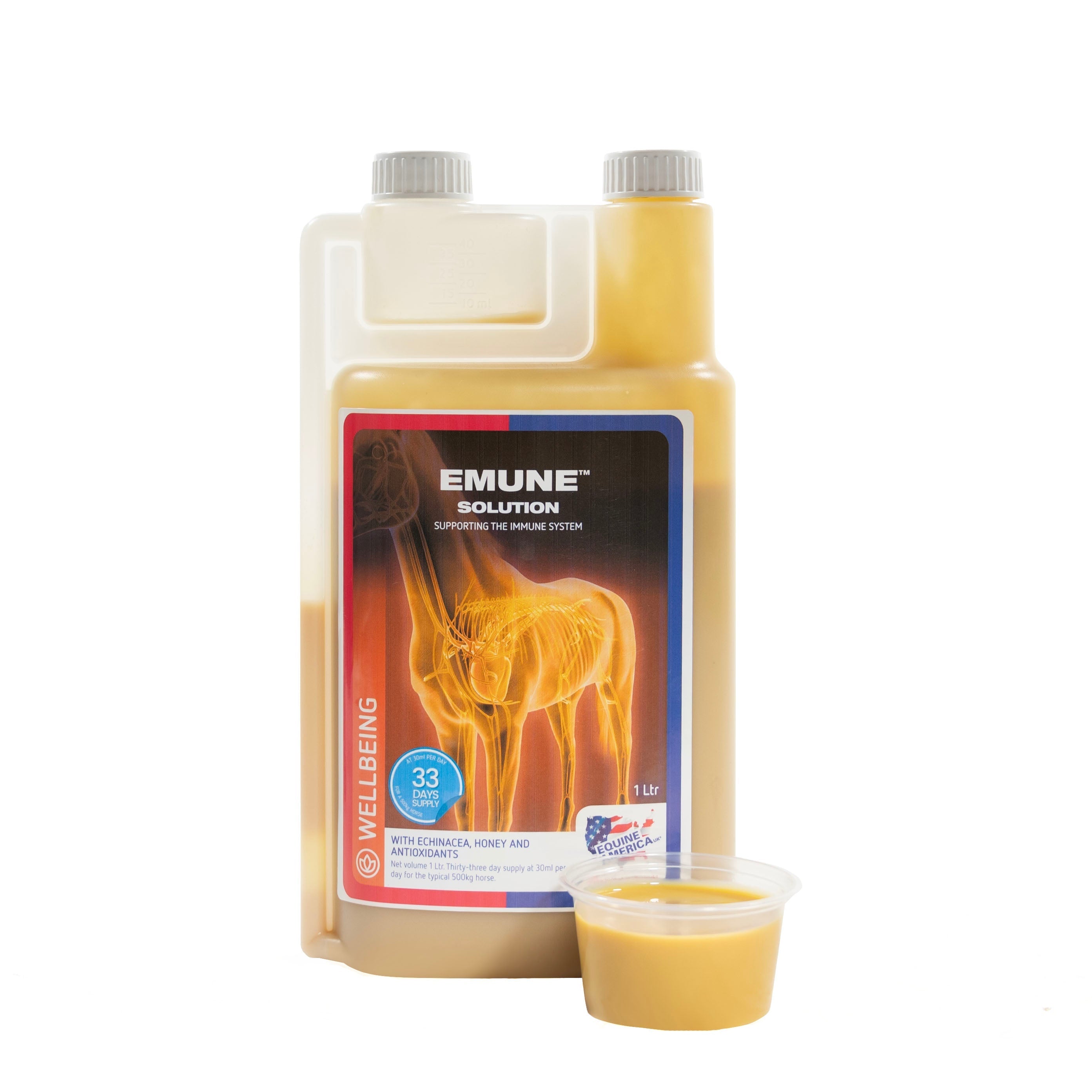 Equine America Emune Immune Support 1Ltr Liquid Formula for Horses | Echinacea Honey
