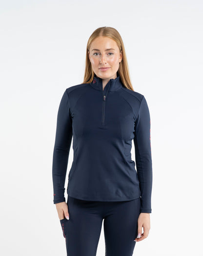 EQUIDRY Women's Water Repellent Base Layer Navy/Raspberry