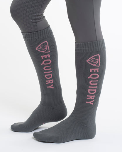EQUIDRY Waterproof Socks Grey/Pale Pink