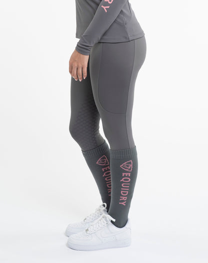 EQUIDRY Waterproof Socks Grey/Pale Pink