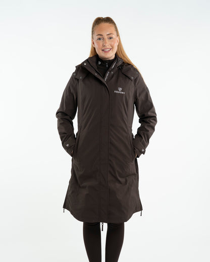 EQUIDRY Women's Bronte Riding Coat Removable Hood Brown