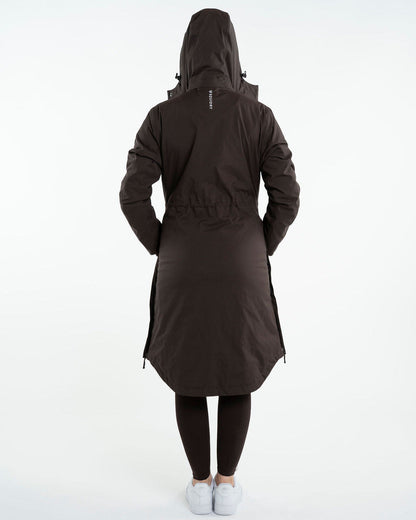 EQUIDRY Women's Bronte Riding Coat Removable Hood Brown