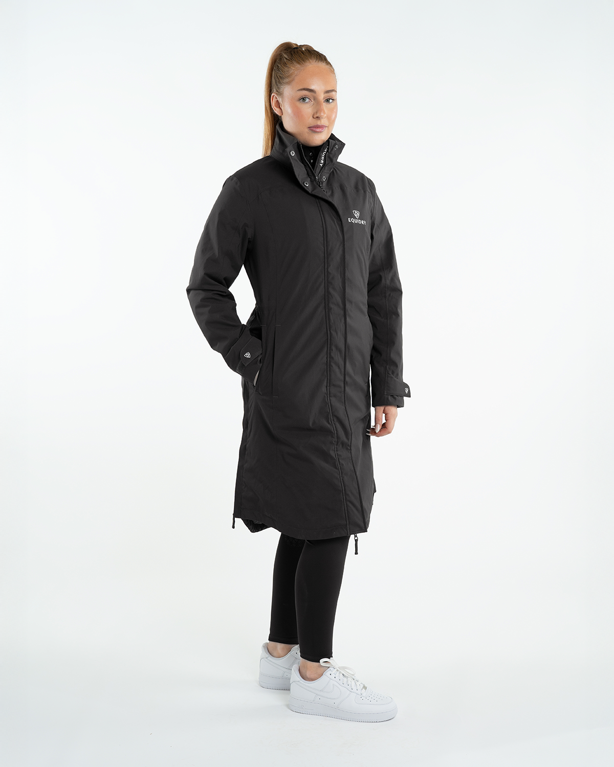 EQUIDRY Women's Bronte Black Riding Coat with Removable Hood | Equiflair Equestrian Apparel