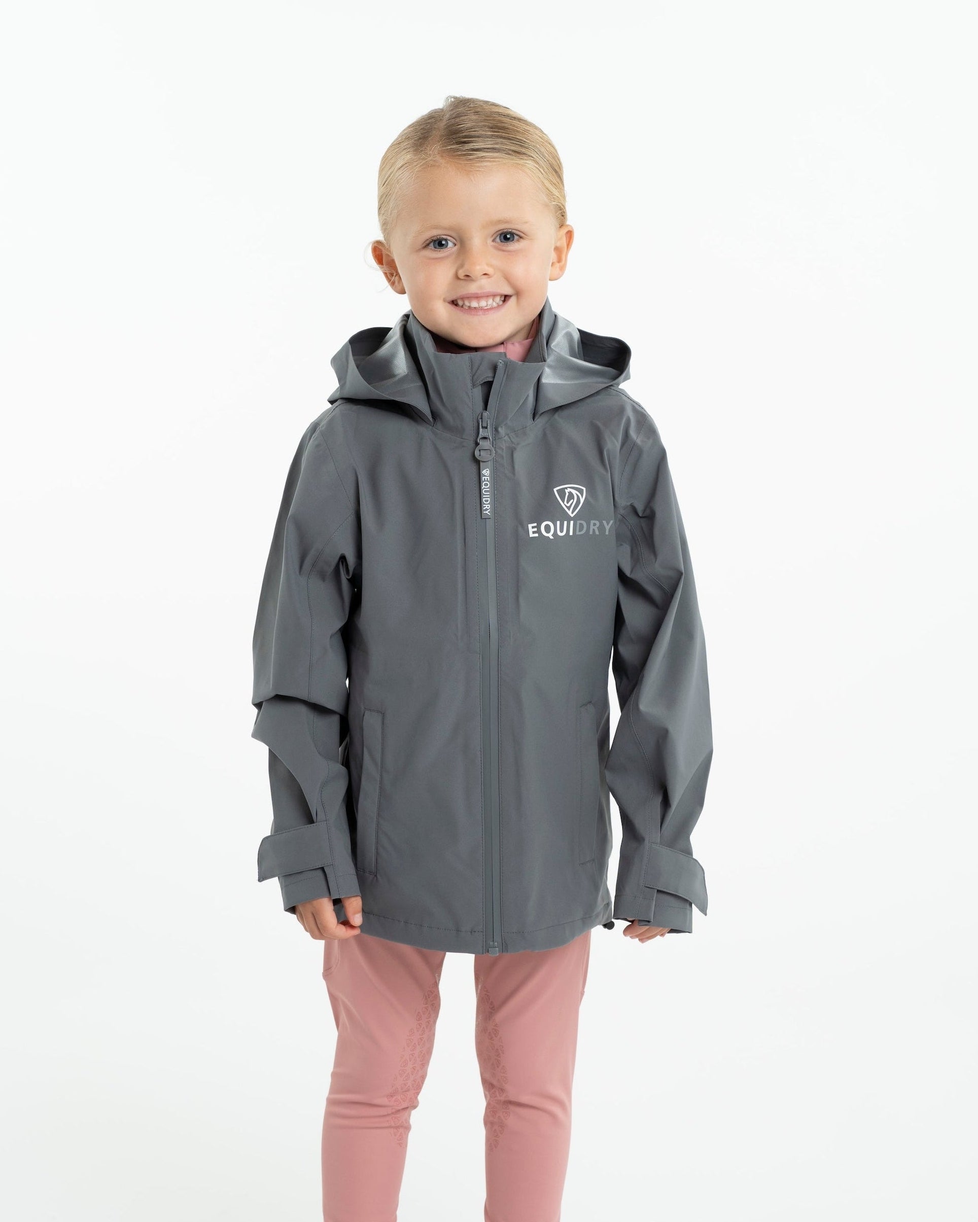 EQUIDRY Nimbus Waterproof Pack Away Jacket Children's Grey