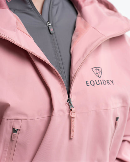 Equidry Women's Storm Smock in Pale Pink: Waterproof Riding Hoodie