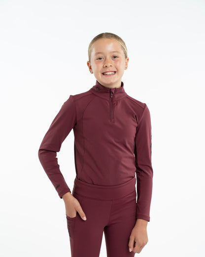 EQUIDRY Children's Water Repellent Base Layer Plum/Black | Equiflair Equestrian Apparel