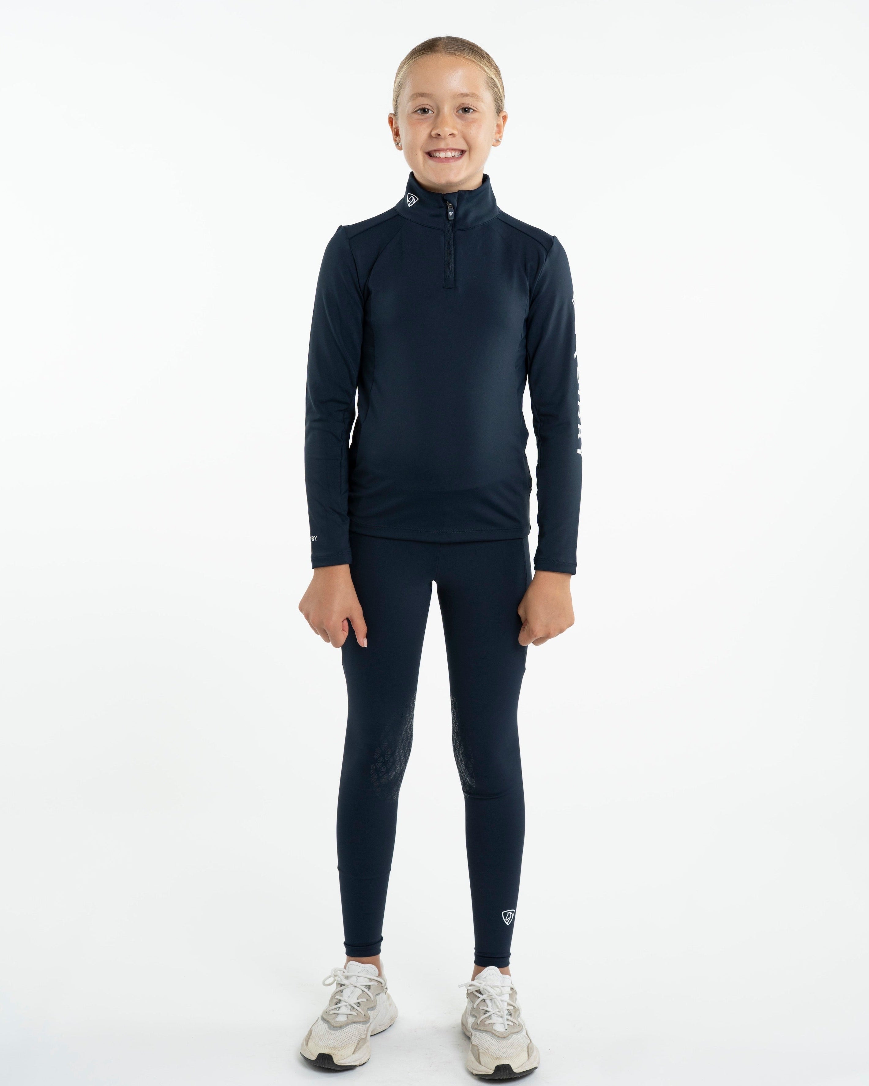 Equidry Children's Navy Base Layer - Water Repellent Equestrian Top for Kids | Equiflair