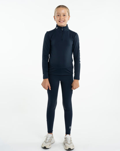 Equidry Children's Navy Base Layer - Water Repellent Equestrian Top for Kids | Equiflair