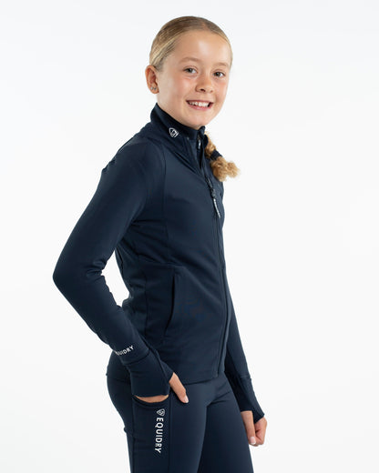 EQUIDRY Children's Water Repellent Zip up Top Navy/White