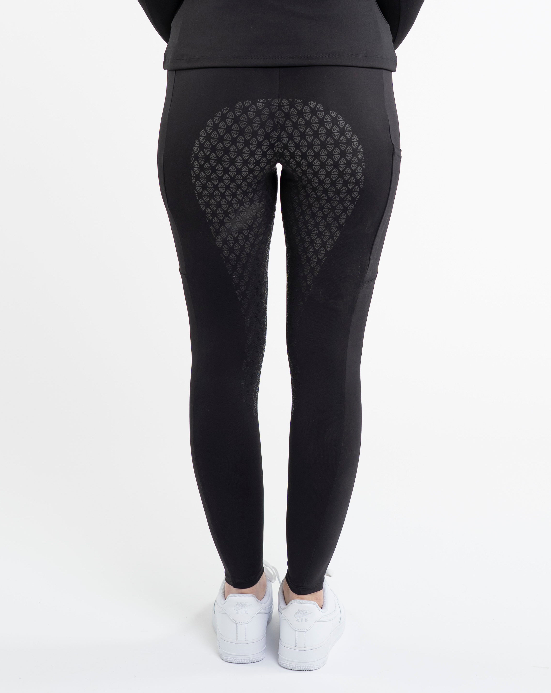 EQUIDRY Water Repellent Leggings Full Seat Women's Black/Lilac