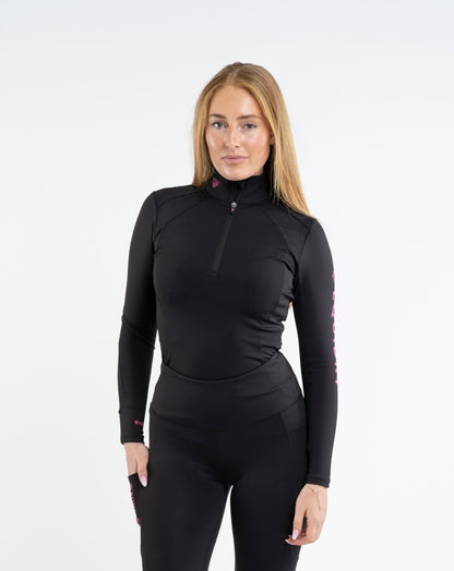 EQUIDRY Women's Water Repellent Base Layer Black/Pink
