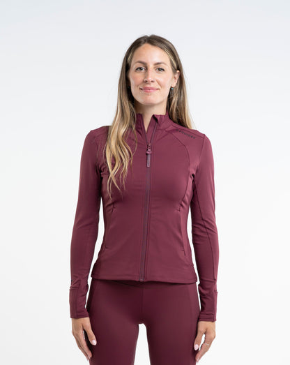 EQUIDRY Women's Water Repellent Zip up Top Plum/Black