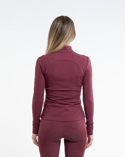 EQUIDRY Women's Water Repellent Zip up Top Plum/Black
