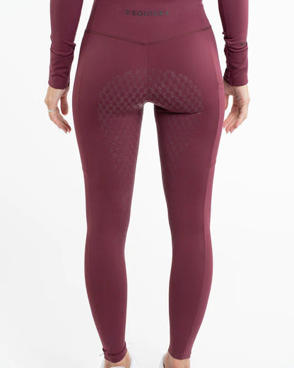 EQUIDRY Water Repellent Leggings Full Seat Children's Plum/Black