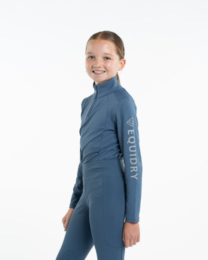 Equidry Children's Steel Blue Equestrian Base Layer - Girls Riding Apparel