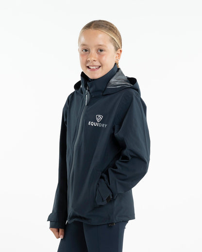EQUIDRY Nimbus Waterproof Pack Away Jacket Children's Navy