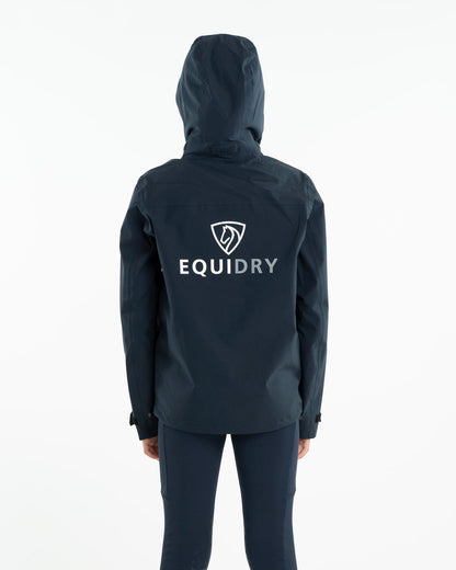 EQUIDRY Nimbus Waterproof Pack Away Jacket Children's Navy