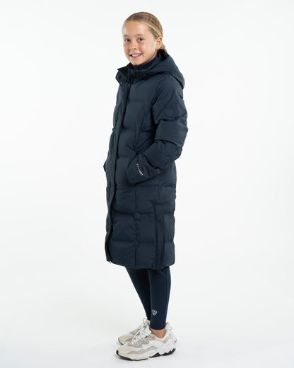 EQUIDRY Girl's Navy Riding Coat: Waterproof Puffer Jacket for Equestrian Comfort & Style