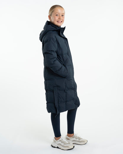 Equidry Thora Navy Waterproof Riding Puffer Coat for Girls | Winter Equestrian Fashion