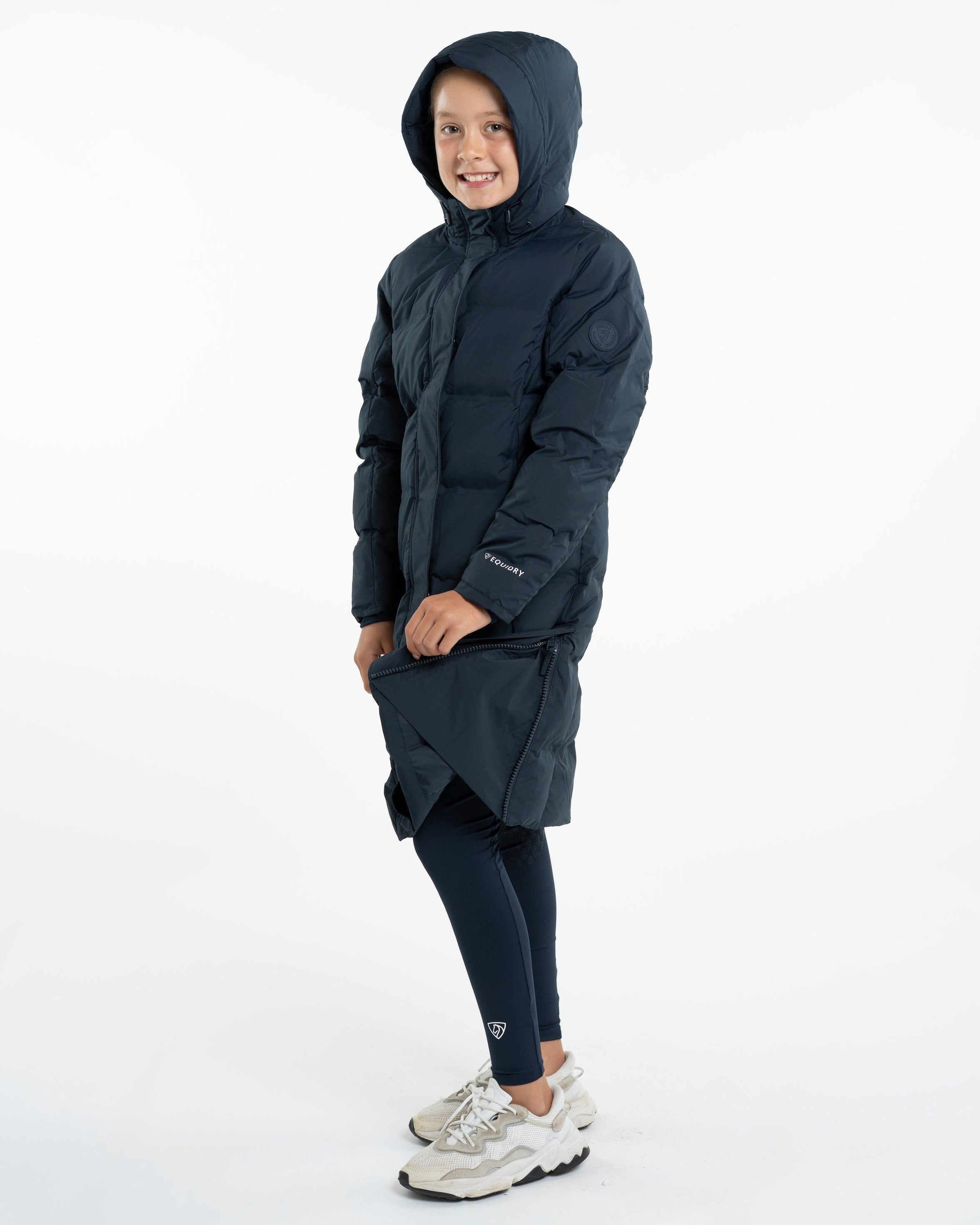 EQUIDRY THORA Girl's Waterproof Riding Puffer Jacket Navy - Equiflair Equestrian Apparel