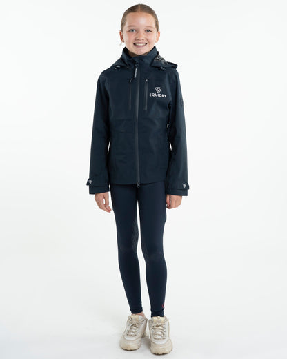 EQUIDRY Girl's Varsha Navy Waterproof Riding Jacket - Equestrian Apparel for Young Riders | Equiflair