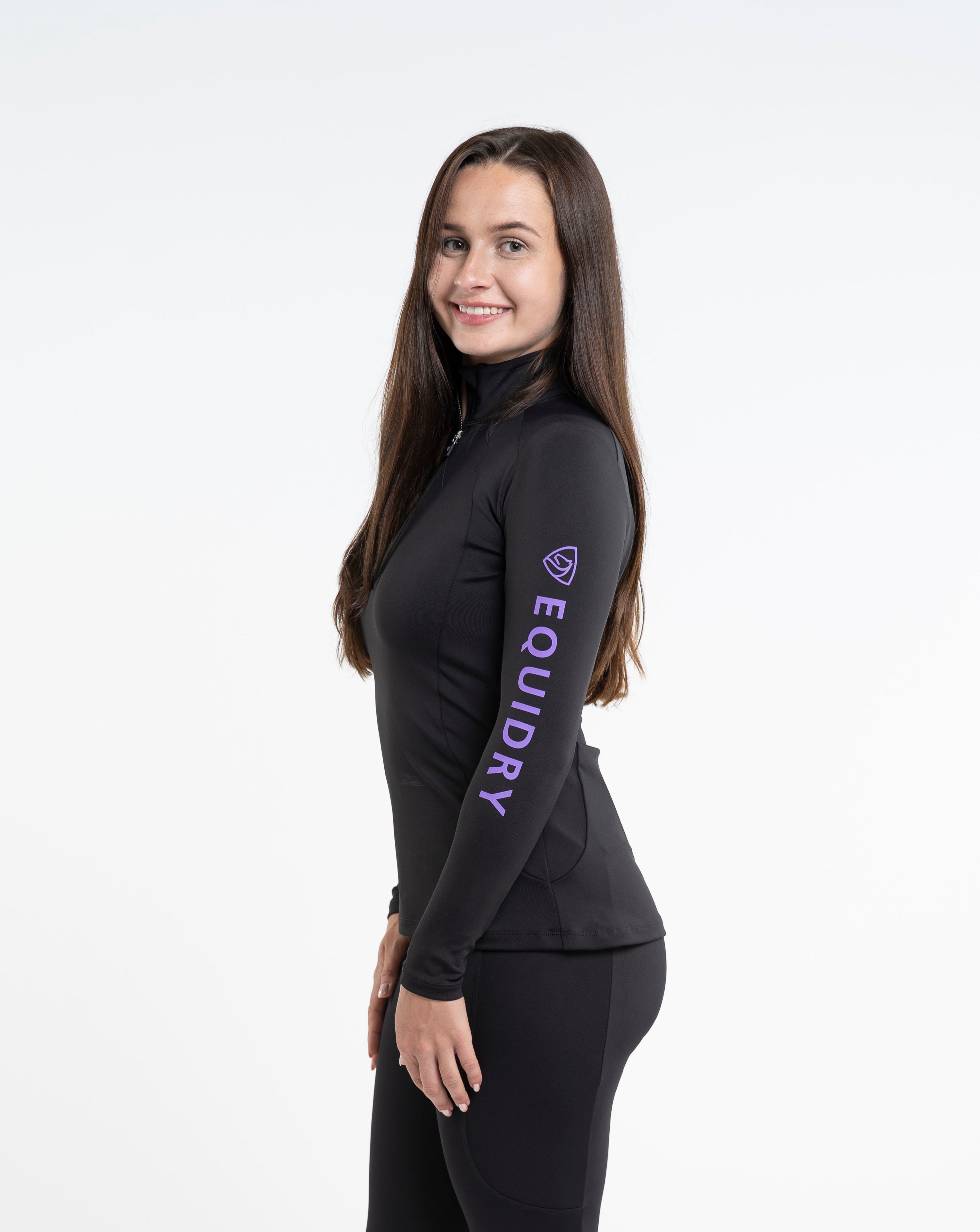 EQUIDRY Women's Water Repellent Base Layer Black/Lilac