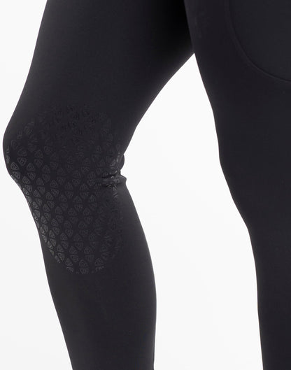 EQUIDRY Water Repellent Leggings Knee Grip Women's Black/Lilac