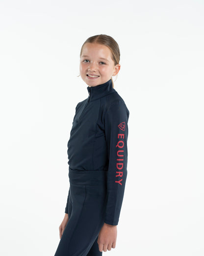 EQUIDRY Children's Water Repellent Base Layer Navy/Raspberry