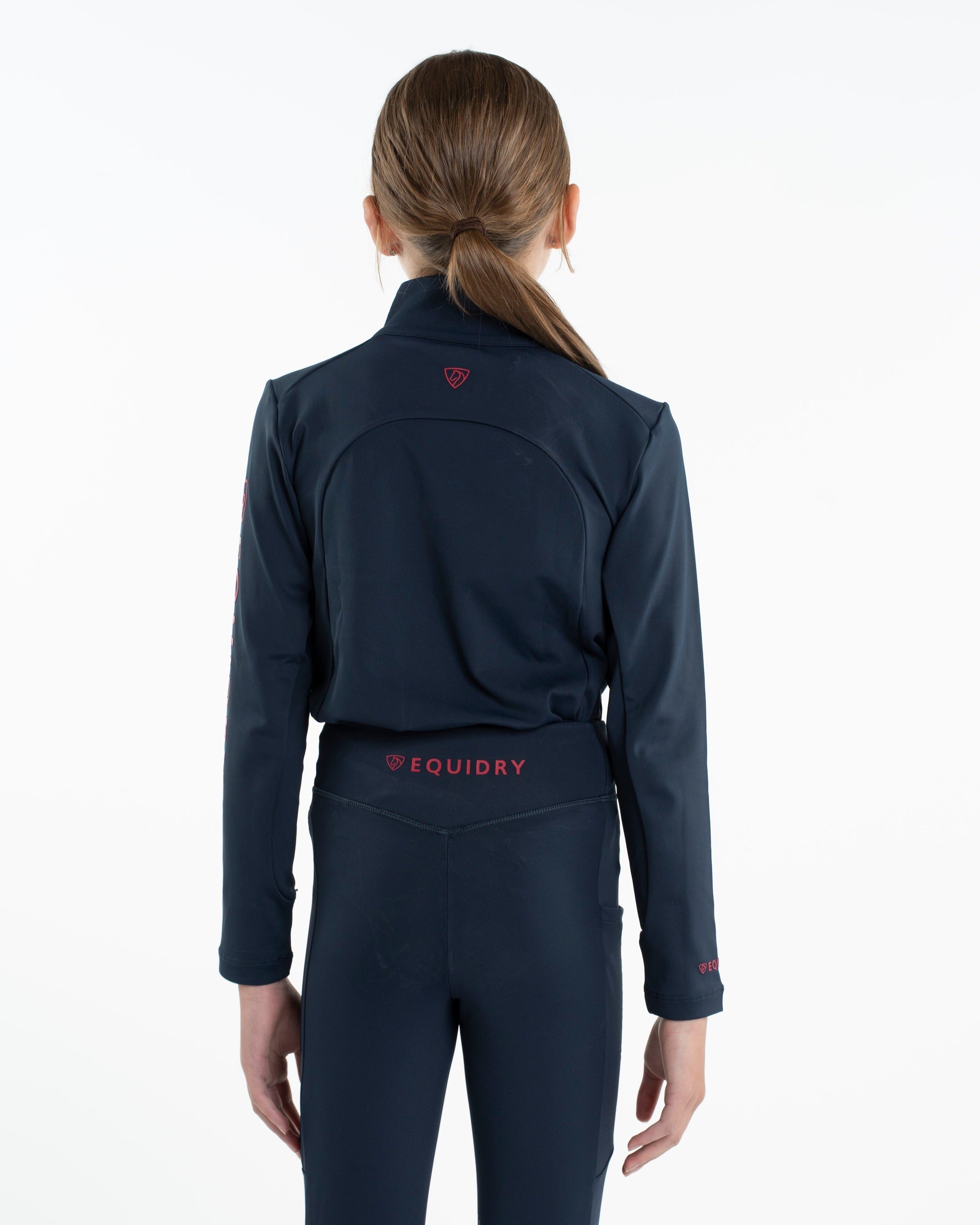 EQUIDRY Children's Water Repellent Base Layer Navy/Raspberry
