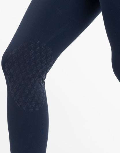 EQUIDRY Water Repellent Leggings Knee Grip Women's Navy/White
