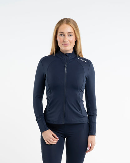 EQUIDRY Women's Water Repellent Zip up Top Navy/White