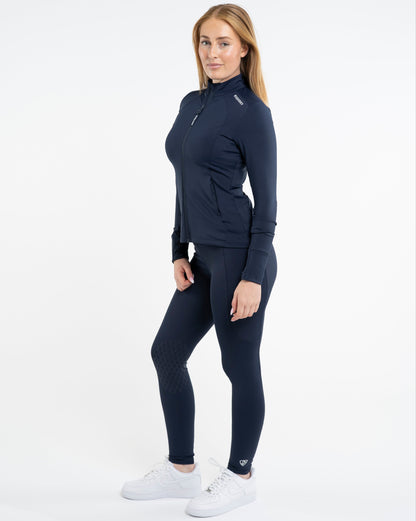 EQUIDRY Water Repellent Leggings Knee Grip Women's Navy/White