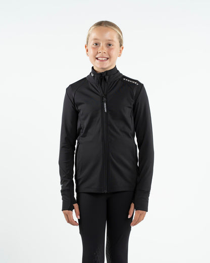 EQUIDRY Children's Water Repellent Zip up Top Black/White