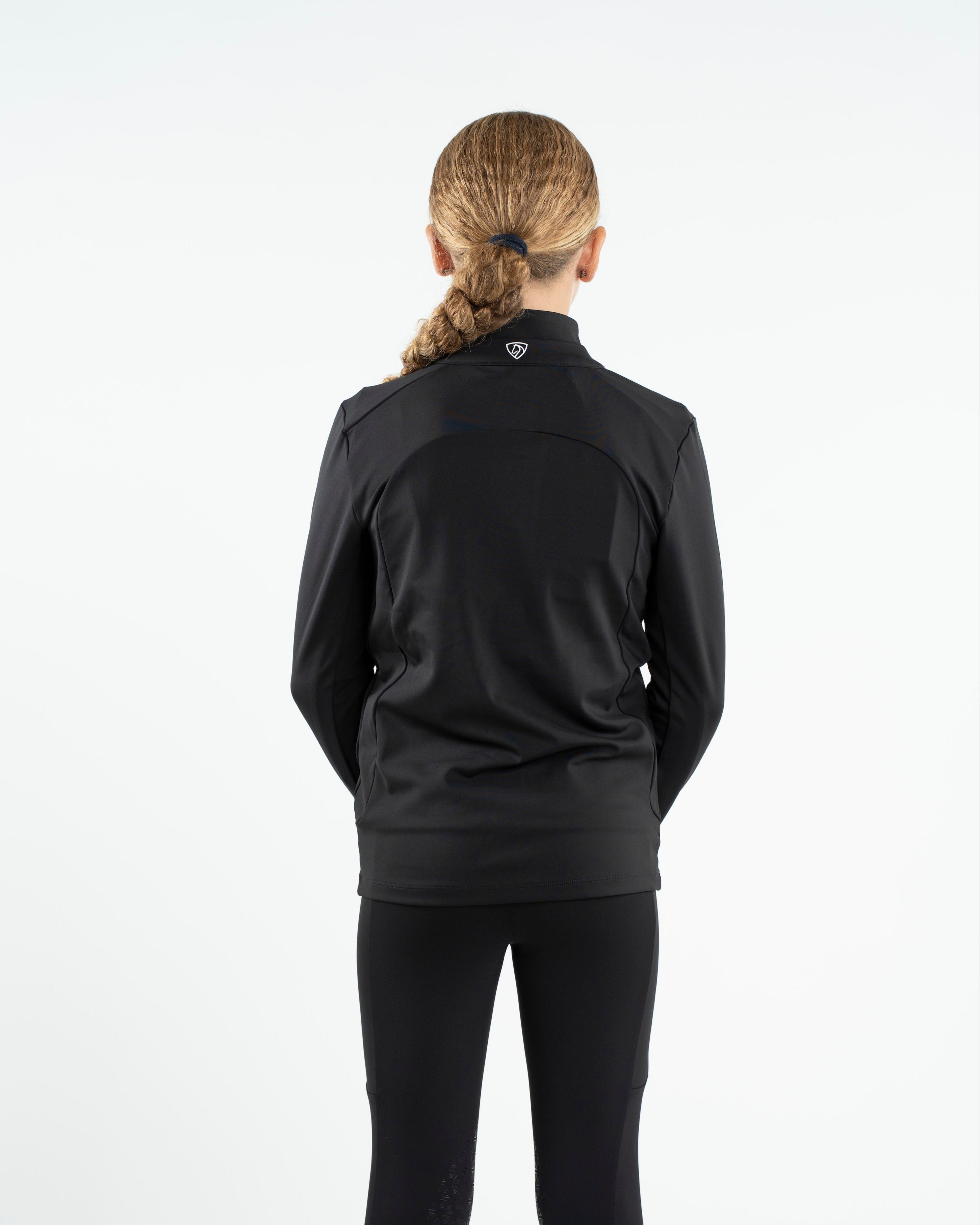 EQUIDRY Children's Water Repellent Zip up Top Black/White