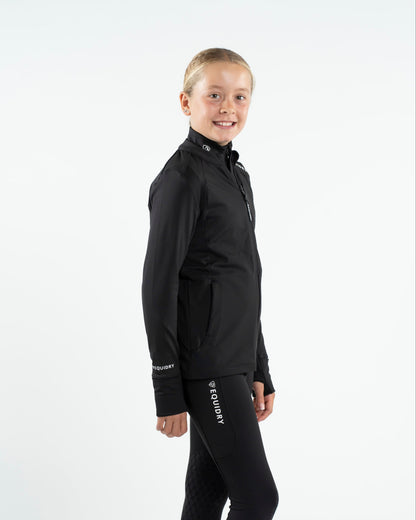 EQUIDRY Children's Water Repellent Zip up Top Black/White