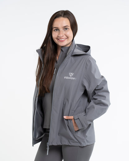 EQUIDRY Nimbus Waterproof Pack Away Jacket Women's Grey