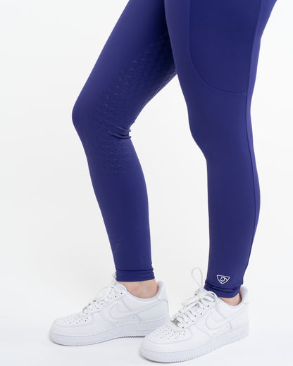 EQUIDRY Purple Riding Leggings - Water Repellent Full Seat Equestrian Tights for Women