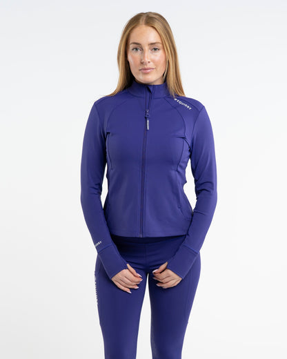 EQUIDRY Women's Water Repellent Zip up Top Purple/White