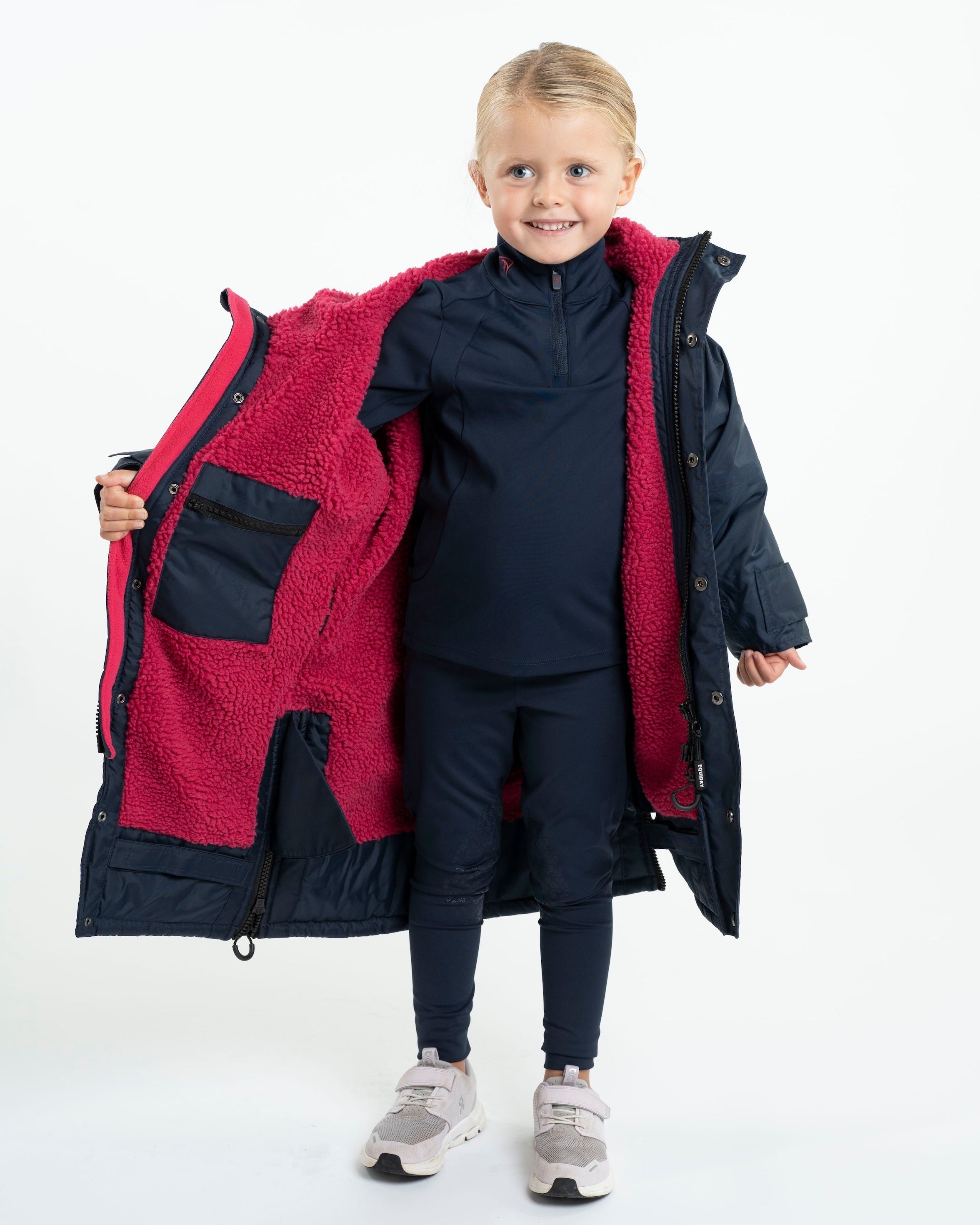 EQUIDRY Evolution Children's Thick Fleece Navy/Raspberry