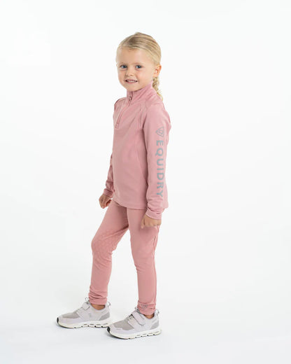 Girl in Pink Equidry Riding Leggings & Top. Equiflair Childrens Equestrian Apparel. - 13-14 years