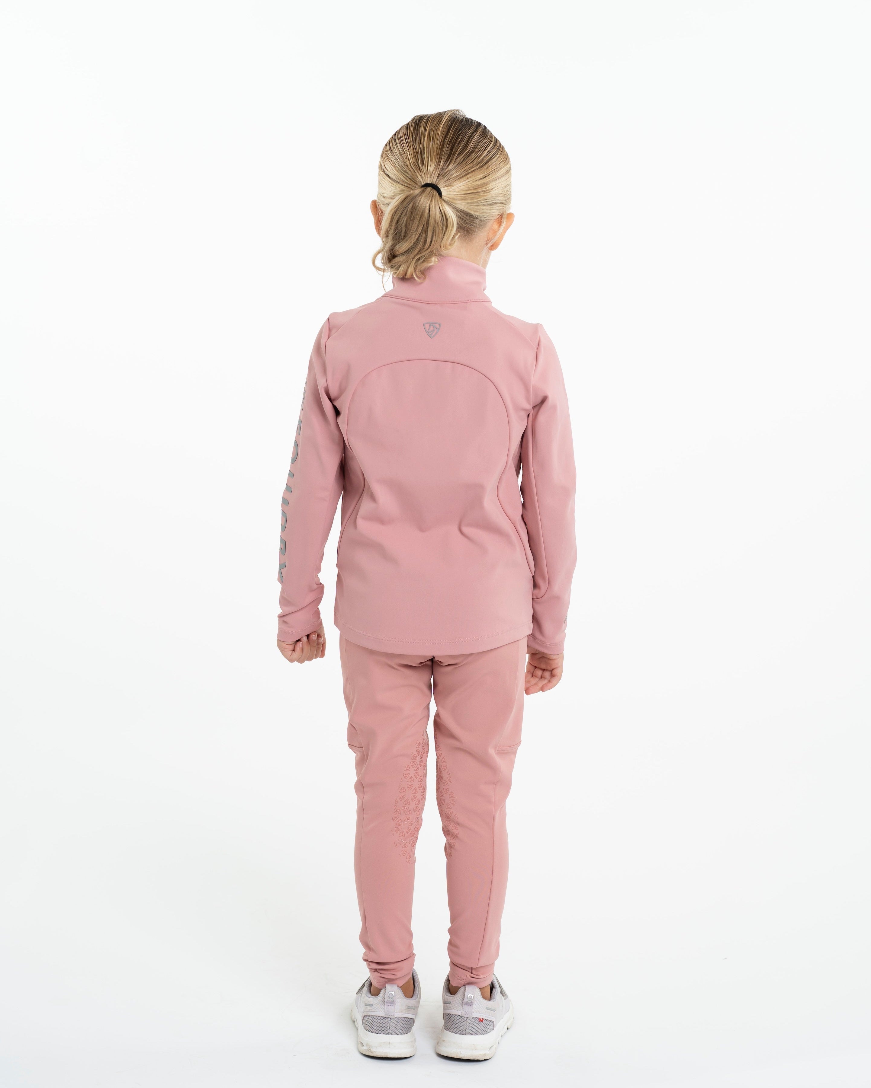 EQUIDRY Children's Water Repellent Base Layer - Pale Pink Equestrian Apparel. Comfortable & Stylish Riding Clothes for Kids!
