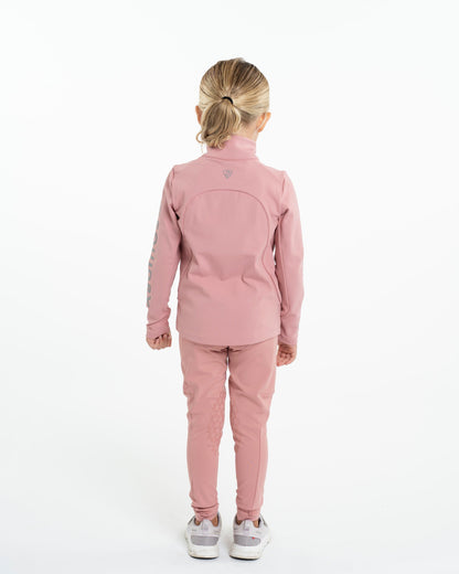 EQUIDRY Children's Water Repellent Base Layer - Pale Pink Equestrian Apparel. Comfortable & Stylish Riding Clothes for Kids!